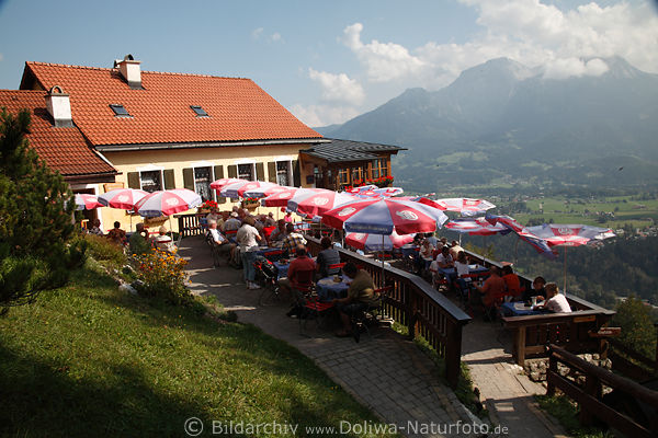 Berggaststtte Sldenkpfl Panorama-Terrasse mit Watzmannblick Berchtesgadener Tal