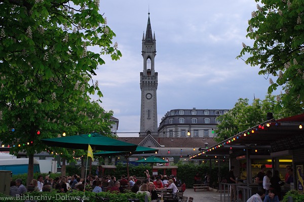 Konstanz Biergarten Pavillion unter Bahnhofsturm
