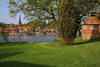 Elbufer Lauenburg grne Wiese Altstadt Fluss-Wasserblick