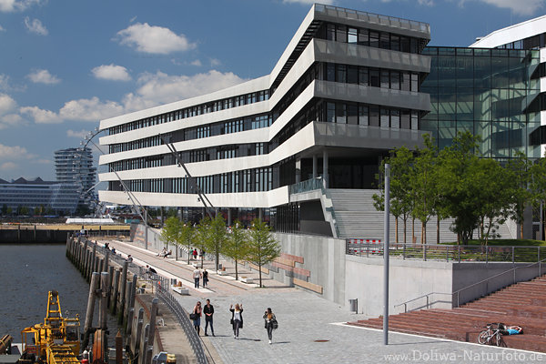 HafenCity Universitt Hamburg am Elbwasser Buenos-Aires-Kai Studenten Hochhaus
