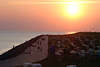 701204_Büsum Meer-Promenade, Strandkörbe, Abendromantik Foto, Sonnenuntergang über Nordseeküste
