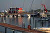 Bootshafen Damp maritime Landschaft in Abendlicht Stimmung