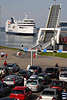 Puttgarden Port Autoverkehr Schiffsverkehr in Fährhafen, Fähre & Autos in Fährbahnhof