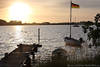 Maasholm Sonnenuntergang Fjordlandschaft Schlei Boote Wassersteg Wind