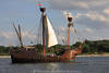 Kraweel Lisa von Lbeck mittelalterliches Segelschiff Foto Passagieren an Bord Travemnde-Fahrt