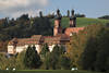 Kloster St. Peter in Lichtstimmung Foto über Bäume Schwarzwald Berglandschaft am Horn