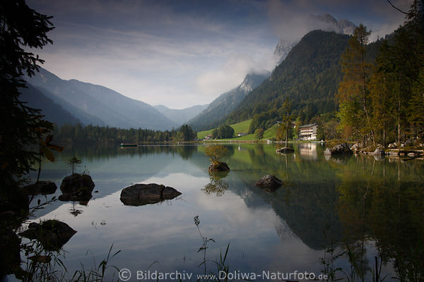 Hintersee Malerwinkel romantische Alpenlandschaft knstlerisches Naturbild