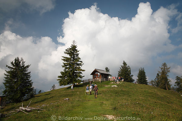 Bergpanorama Toter Mann mit Wanderer unter Wolke ber Berghgel Skyline Naturbild