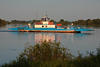 Elbfhre Schiffsfoto Bleckede Amt-Neuhaus Flussfahrt Wassertour in Abendlicht