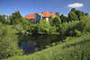 Schloss Bleckede Naturidyll Frhlingsgrn um Wasser Aue Landschaftsbild