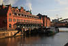 Speicherstadt Hamburg Backsteinarchitektur Foto Zollmuseum Fassade Schiff Wasserbrcke