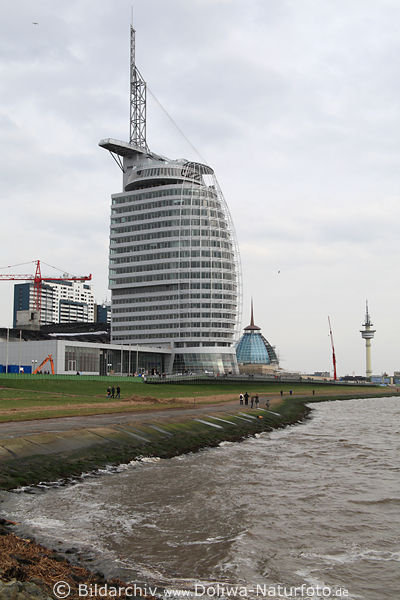 Bremerhaven Atlantic Hotel Foto an Nordseekste Auenweser