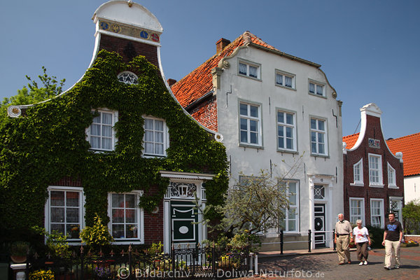 Sielstrae Althuser Architektur niederlndisch Flair: Frontgiebel Bltterwand Fischerdorf Greetsiel