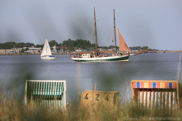 Eckernfrde Jachtschiff Jachara Wasser Segelboot Strandkrbe
