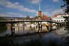 Travebrcke Lbeck-Foto Altstadt Wassersteg Ufer Skyline romantische Panorama