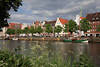 Lbeck Holstenhafen Schiffe in Wasser Untertrave Ufer-Huser Architektur