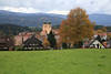 St.-Mrgen Klosterdorf Grnwiese Panorama Foto in Berglandschaft Hochschwarzwald